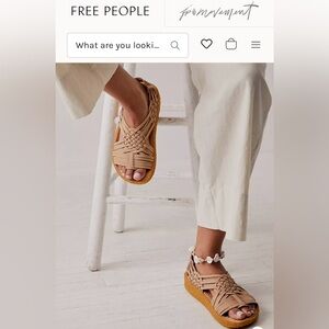 Free People FP Malibu Canyon Vegan Sunrise Bay Tan Slip On Sandals W10/M8